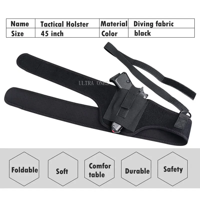 Tactical Gun Holster Hunting Paintball Hidden Universal Underarm Holster  for Glock 17 19 26 42 43 1911 Revolver Sig P320