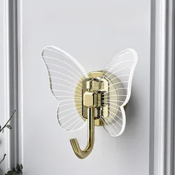 Punch-free butterfly hook three-dimensional texture wall stickers home decoration porch clothes hook key chain sticky hook