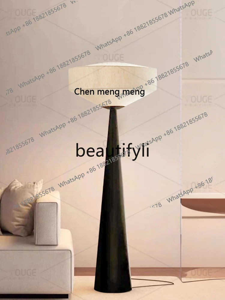 Japanese-style  wind floor lamp living room sofa next to the atmosphere bedroom study hotel designer solid wood fabric lightingH