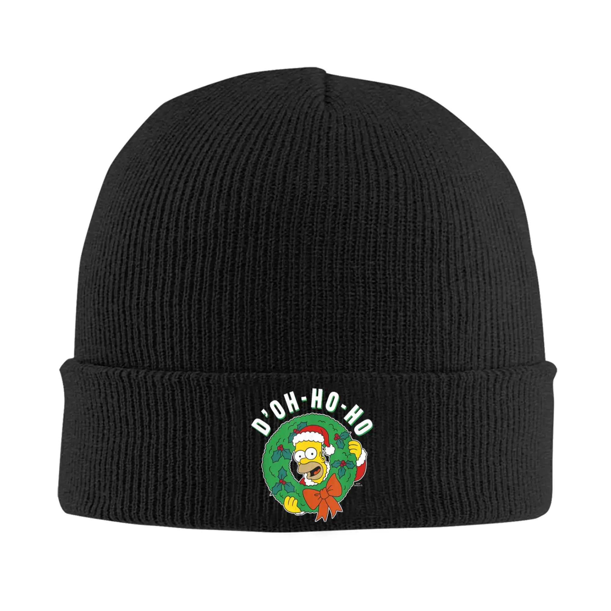 The S-simpson Christmas Homer D'Oh-Ho-Ho Alt Beanie Hats  Unisex Street Y2K Kpop Knitted Hat Autumn Winter Custom Warm Soft Caps