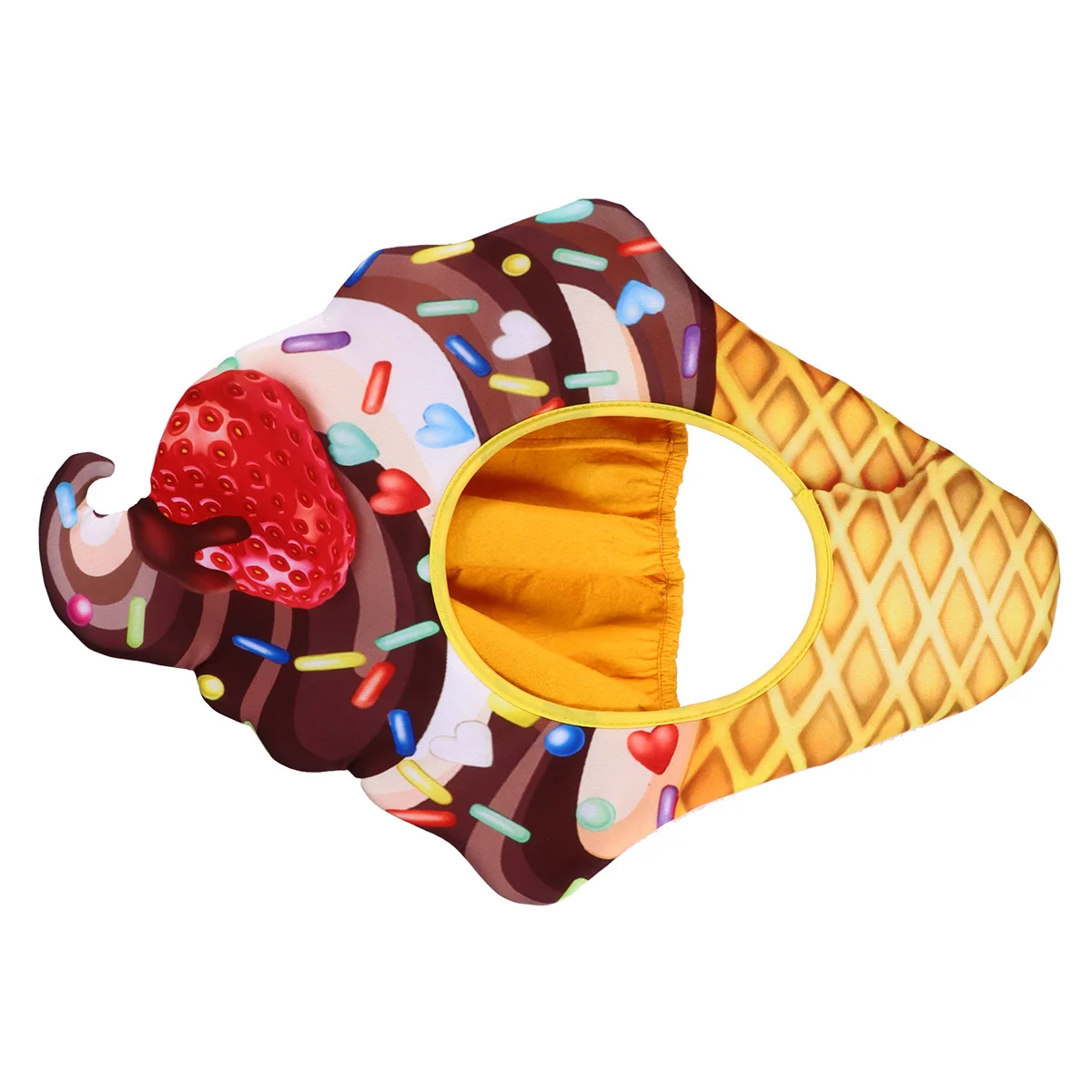 

1pc Ice Cream Hat Reusable Food Shaped Decorative Headwear For Party Costume Cosplay Christmas Parade Photo Shoot