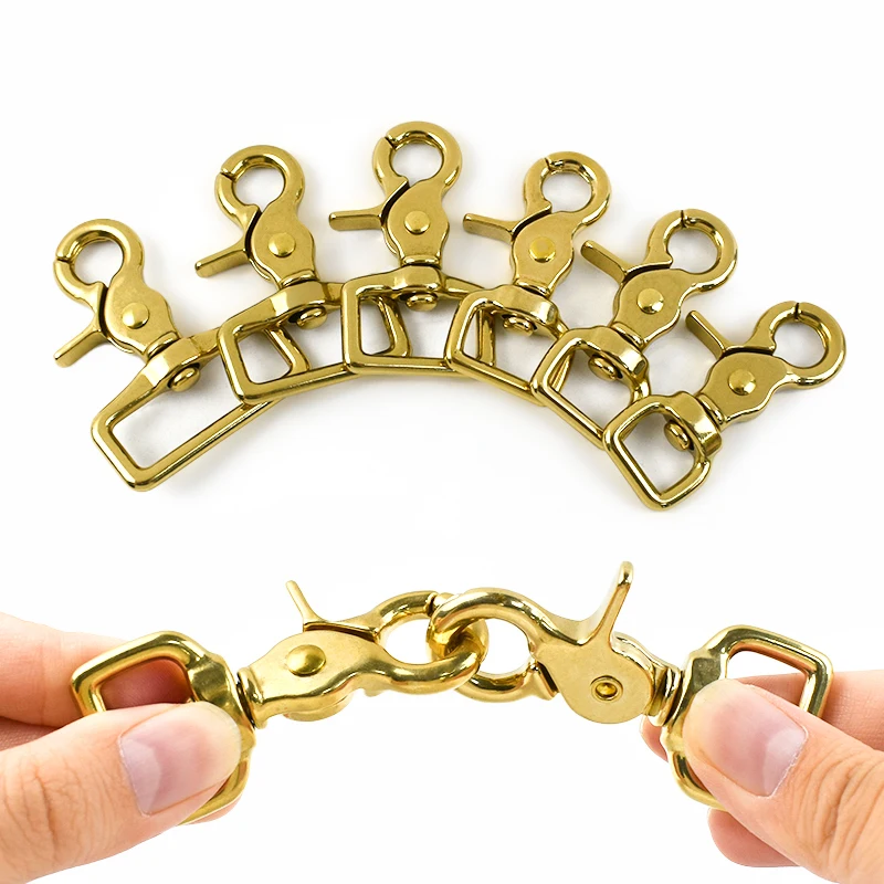 

1-5Pcs 14/17/20/25/32/38mm Solid Brass Buckles Trigger Clip Carabiner Keychain Swivel Lobster Snap Hook Accessories for Handbags