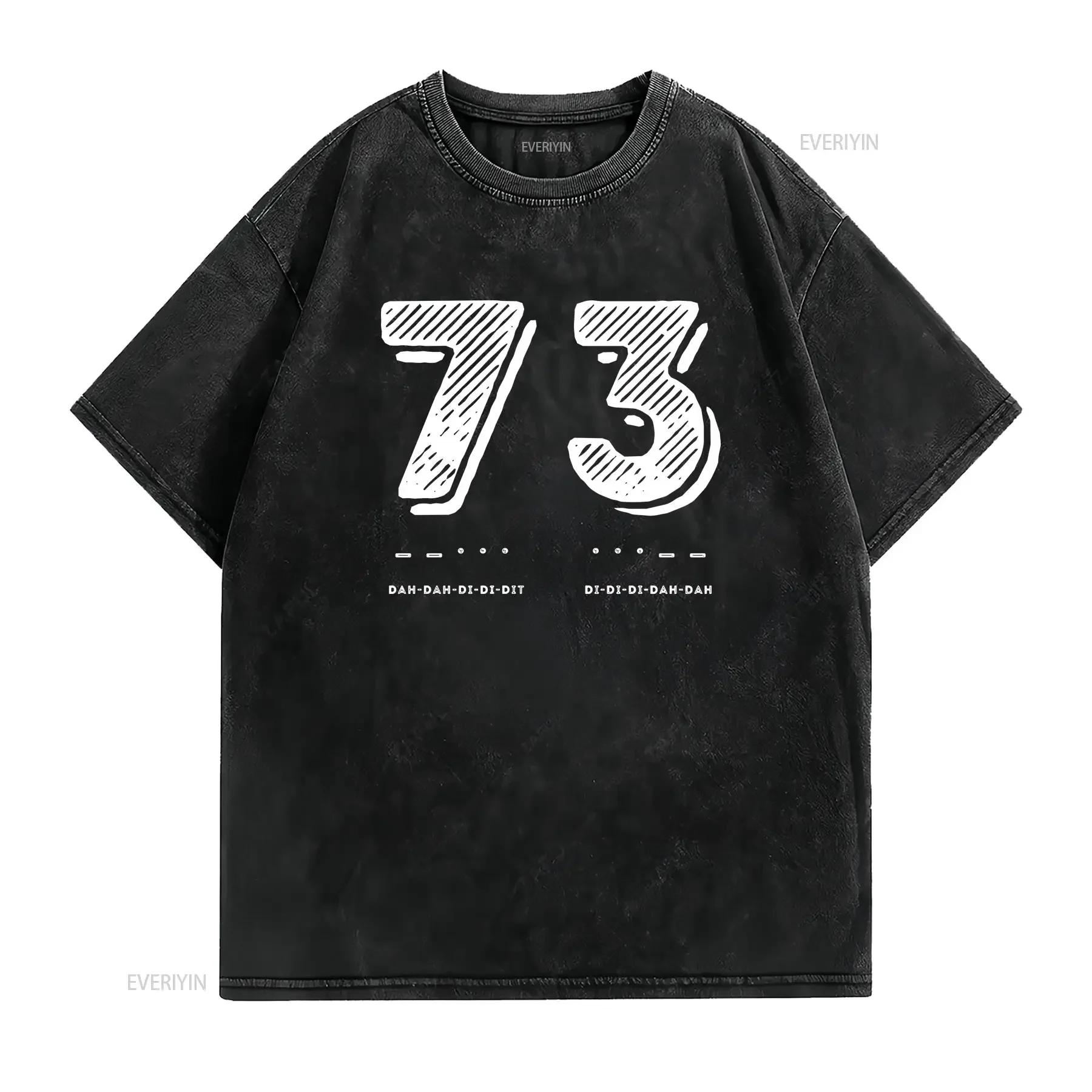 73 Best Regards Morse Translation T Shirt CW radio operator gift HAM Amateur  Print on demand vintage Washed homme Breathable