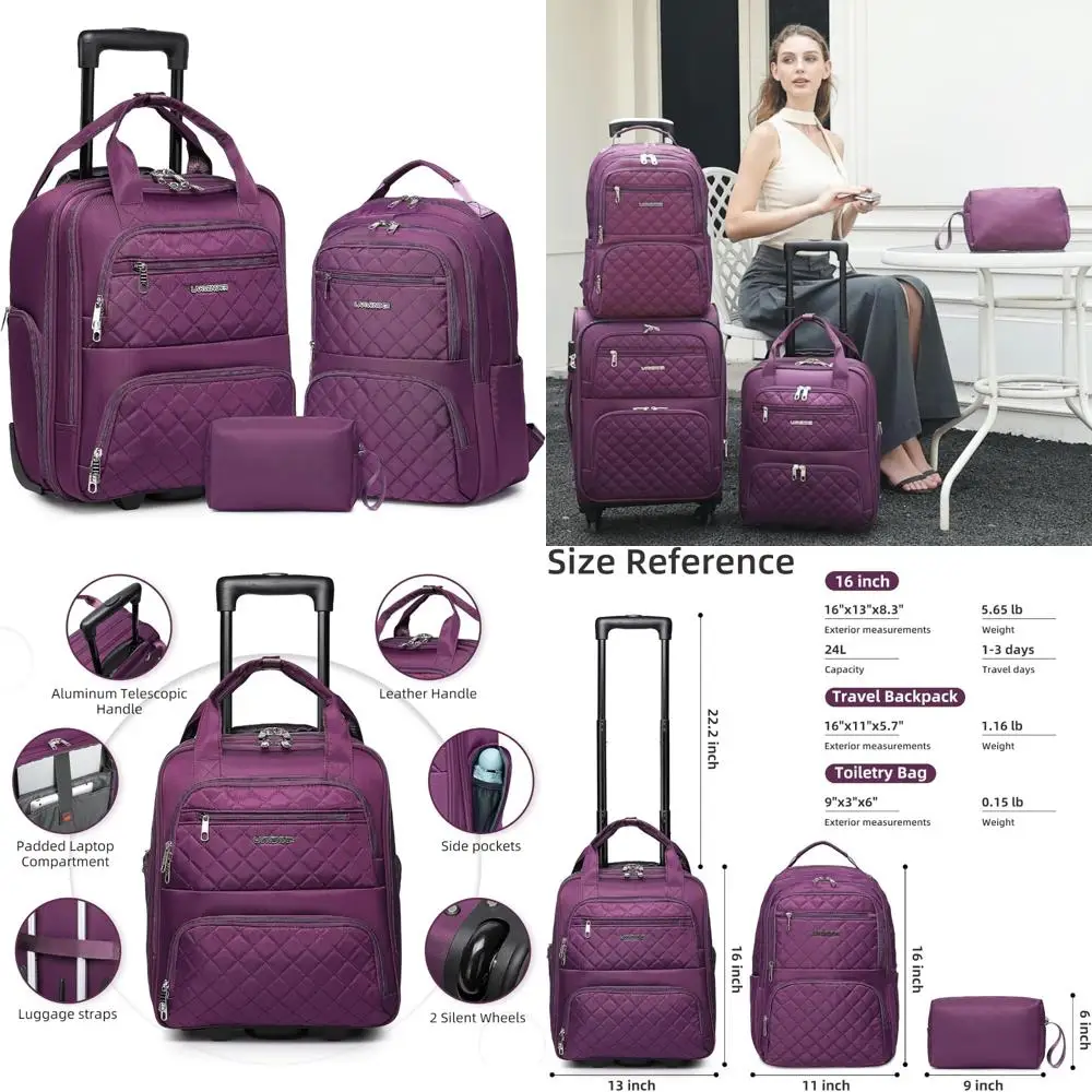 

16-inch Lightweight Softside Underseat Carry-On Luggage for Overnight Travel, Men & Women