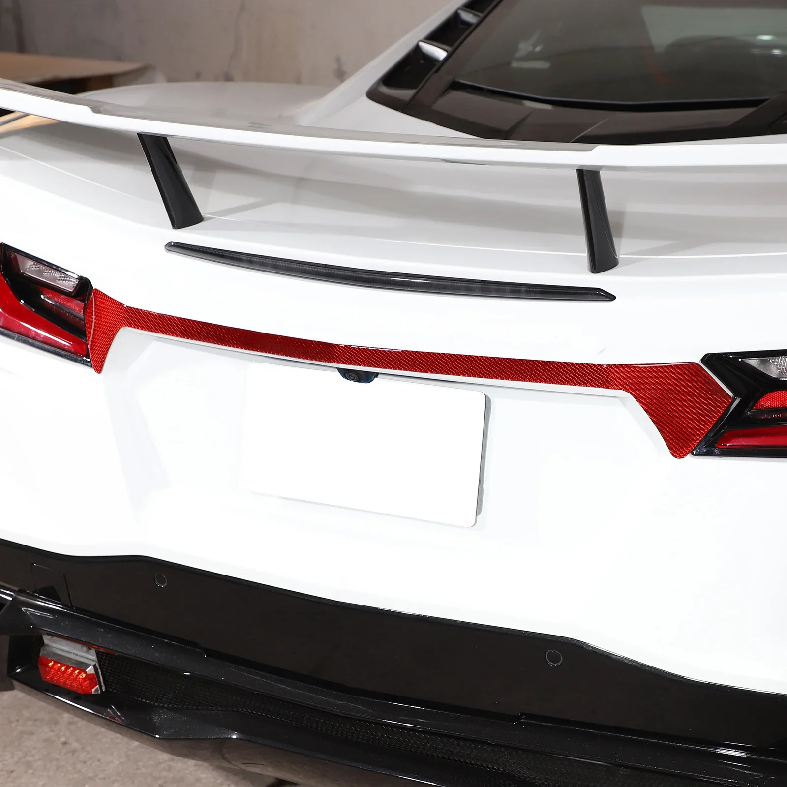 

For 2020-2025 2026 Corvette C8 Stingray Z51 Z06 Soft Carbon Fiber Car Tail Light Brow Trim Stickers Auto Interior Accessories