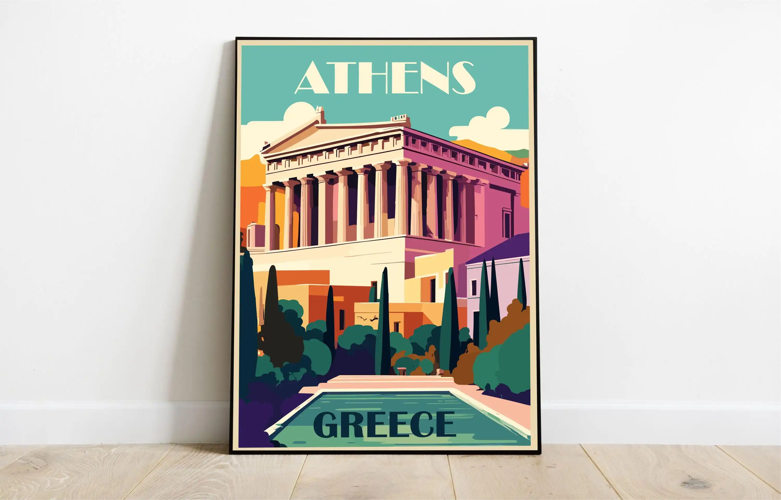 أثينا اليونان إيطاليا النمسا تزلج الشتاء الرياضة الوطنية بارك السفر المشارك طباعة صور فنية للجدران قماش اللوحة غرفة ديكور المنزل #2