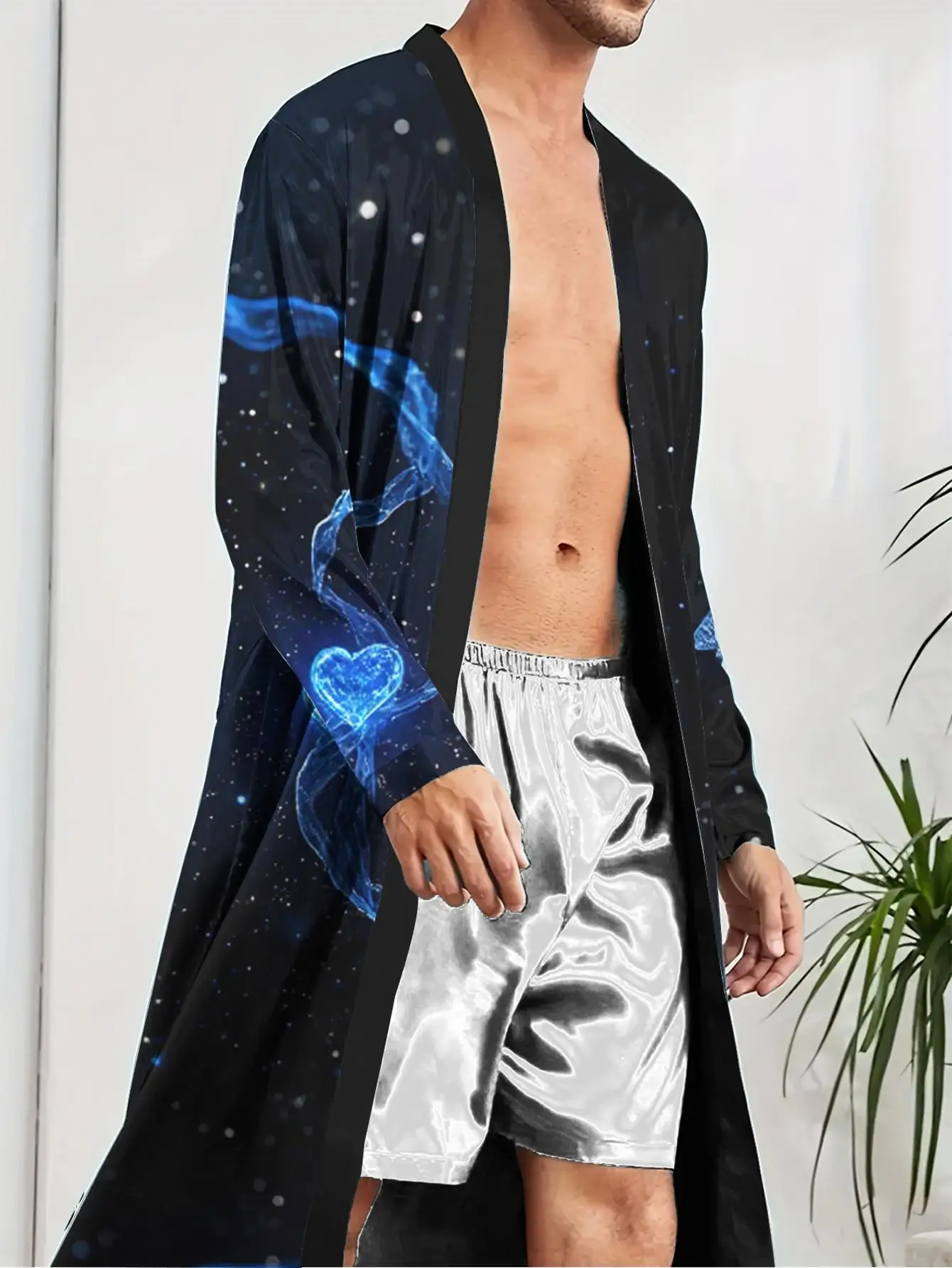 1pcs Men's Robes 2026 Spring/Summer Men's bathrobe Bathrobe men nightie for men Sleepwear Polyester 3D Printed Graphic Bathrobe