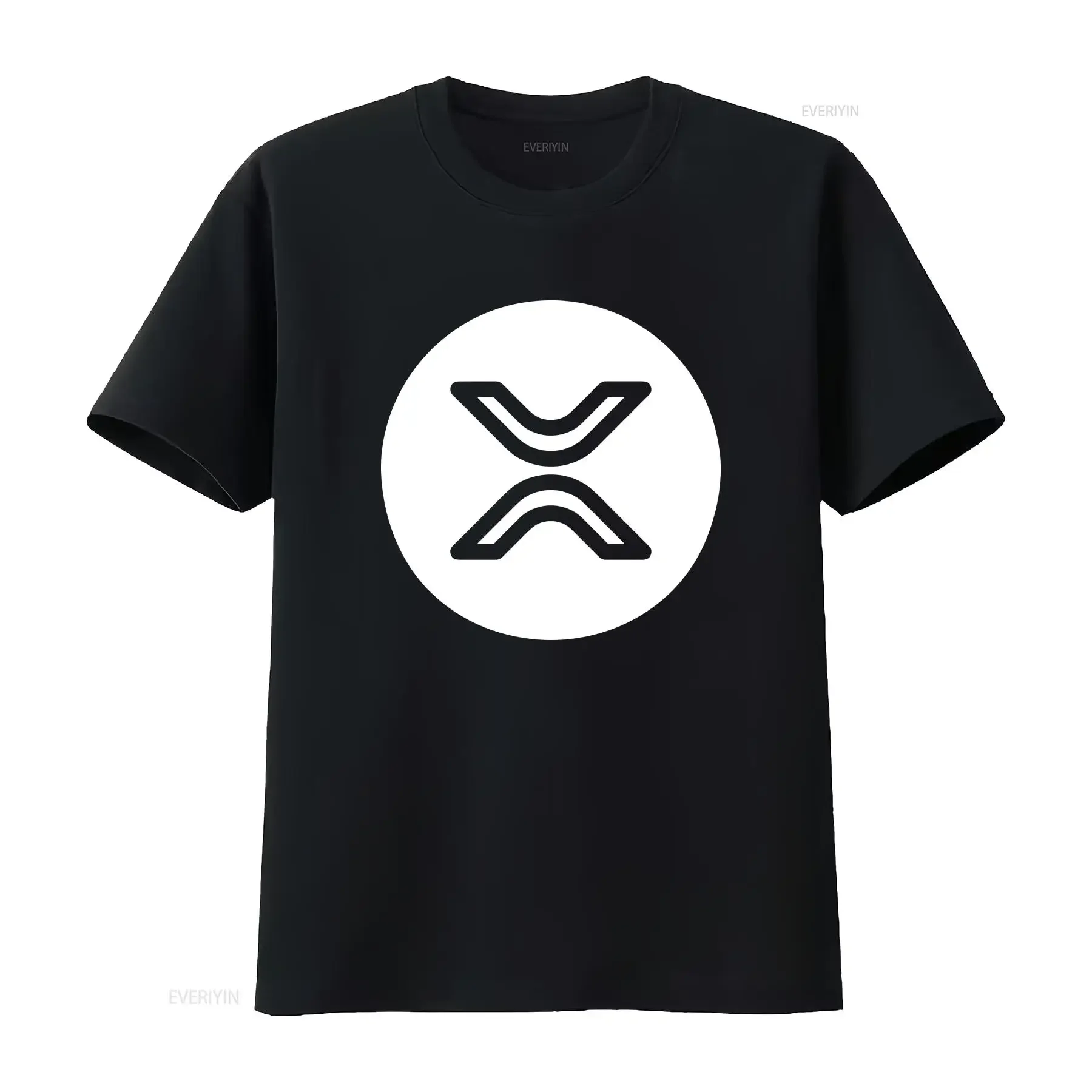 

Футболка с монетами XRP, винтажная стираная, растянутая, универсальная, модная, дышащая, слегка мягкая уличная одежда