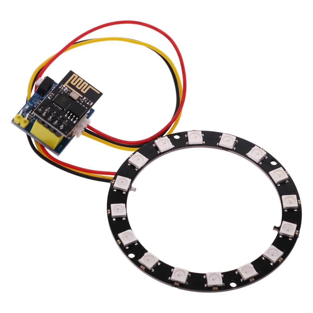 ESP8266 ESP-01 ESP-01S RGB LED Controller Module for Arduino IDE WS2812 WS2812B 16 Bits Light Ring Smart Electronic DIY Kit