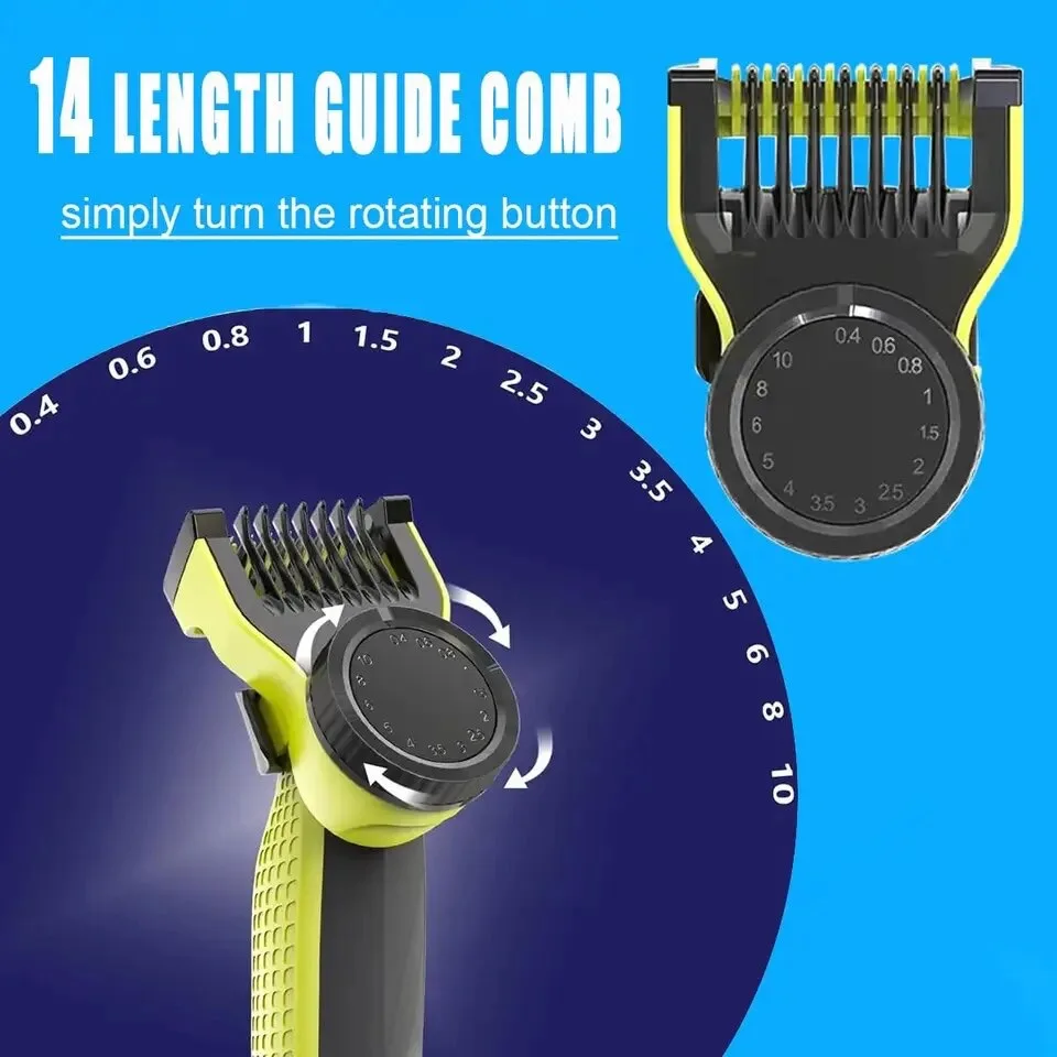 14-in-1 Adjustable Guards for Philips One Blade QP2520 QP2630 QP2724 QP2834 Electric Shaver 14 Length Adjustable Kit