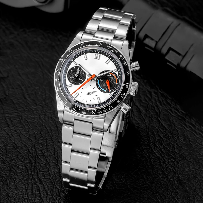ADDIESDIVE Individuelles Logo DIY Herren Luxusuhren VK63 Uhrwerk Quarz-Armbanduhr 100m Wasserdicht Sportuhr mit Sekundenzeiger