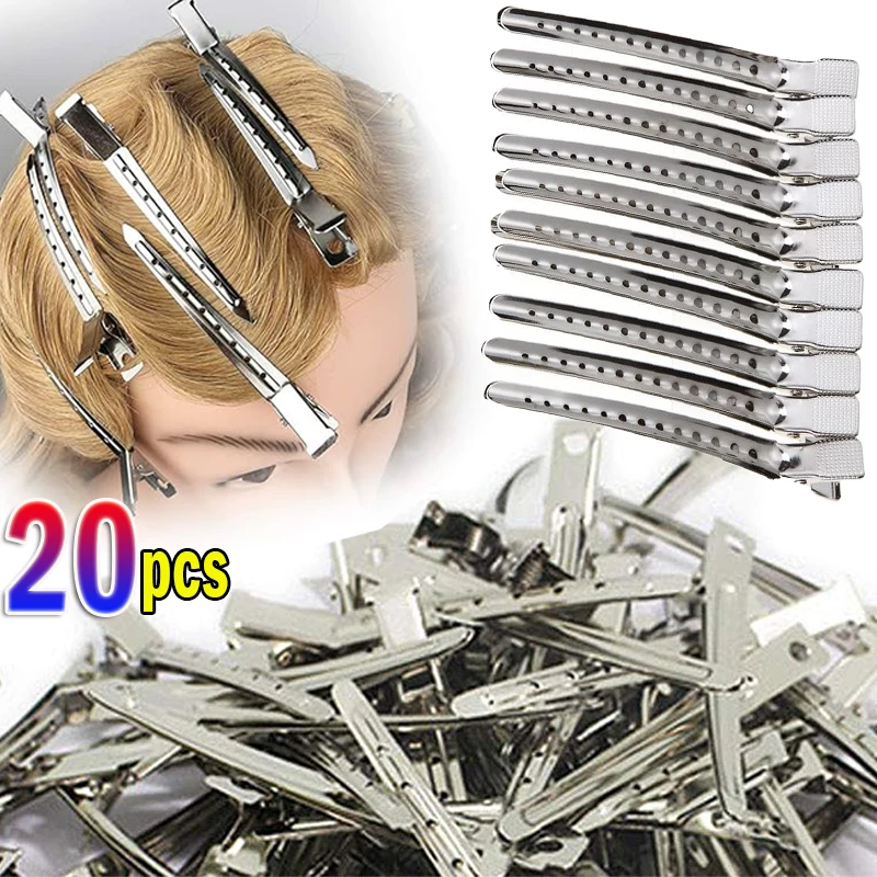 20pcs Hair Care Clips Metal Steel Hairdressing Sectioning Clip Clamps Barber Hair Cut Use Styling Tools Hair Root Fluffy Hairpin