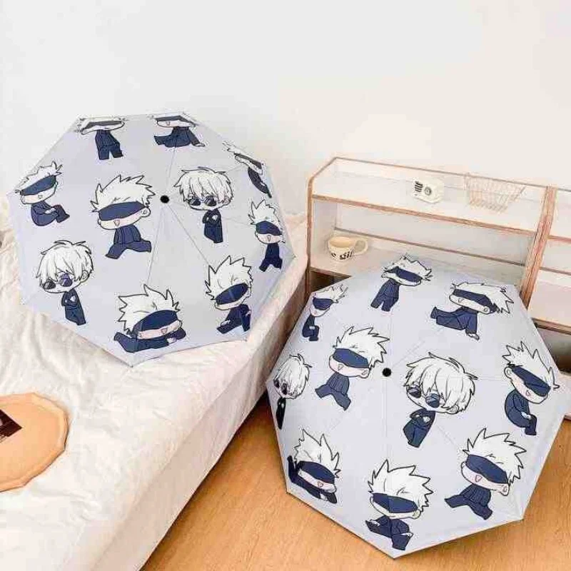 

Jujutsu Kaisen Gojo Satoru Doujin периферийный зонт от солнца, милый солнцезащитный козырек и защита от солнца, полностью автоматический складной зонт в подарок