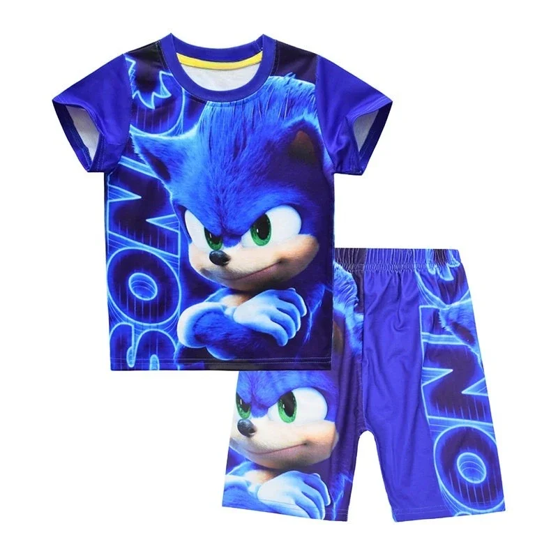 Who Knows! Sonic Anime Basketball Shirt Summer Adult Children's T-shirt Shorts Breathable Quick Drying Parent Child Size Large