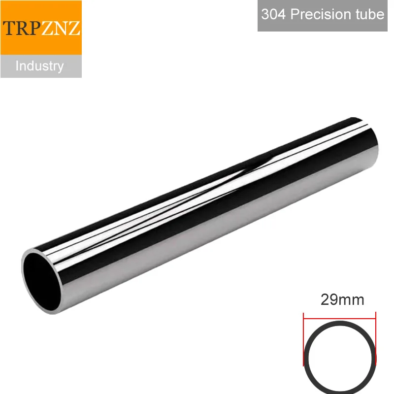 304 Stainless Steel Precision Pipe, diâmetro exterior 29mm, diâmetro interno 27mm, 25mm, tolerância 0.05mm, polido dentro e fora, 0.05mm