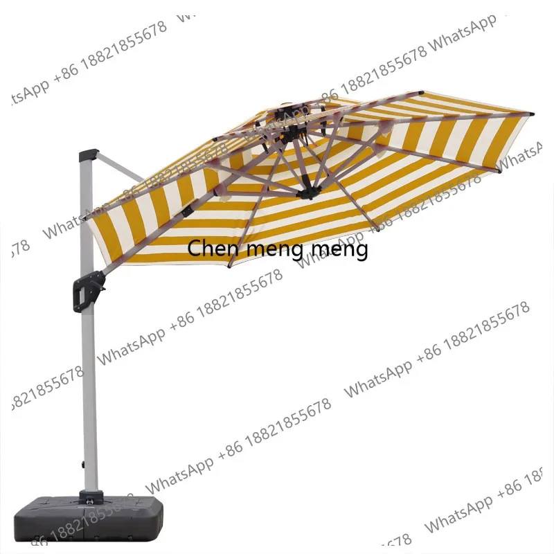 Outdoor shading, courtyard, striped round umbrella, beach blue and white, red and white sideways, sun umbrella