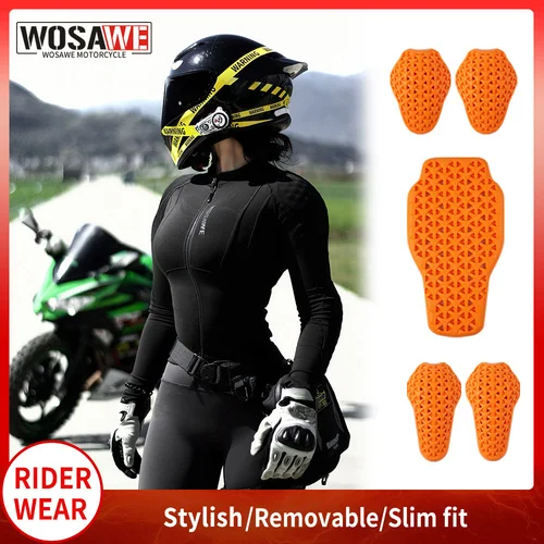 Imagen 1 del producto Chaqueta de Motocicleta para Mujer WOSAWE, Camisa de Verano para Motociclista con Soporte para Espalda, Chaqueta de Moto para Conducción Urbana, Ropa de Motociclista Suave