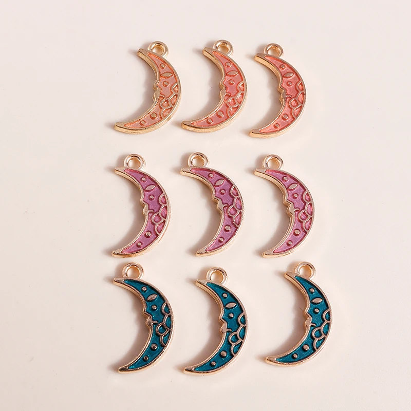 Leslie 10 Stück Emaille Galaxy Saturn Globus Mond Stern Anhänger für Halsketten Armbänder Ohrringe DIY Schmuckherstellung Zubehör – Detail 9
