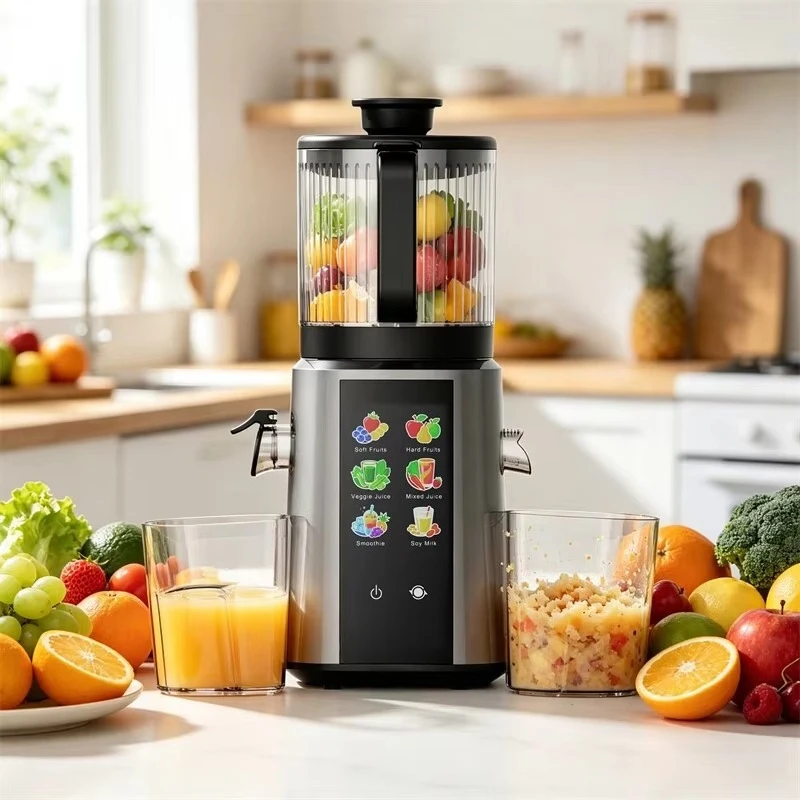 Automatic pulp separation juicer for soft/hard fruit and vegetable juices
