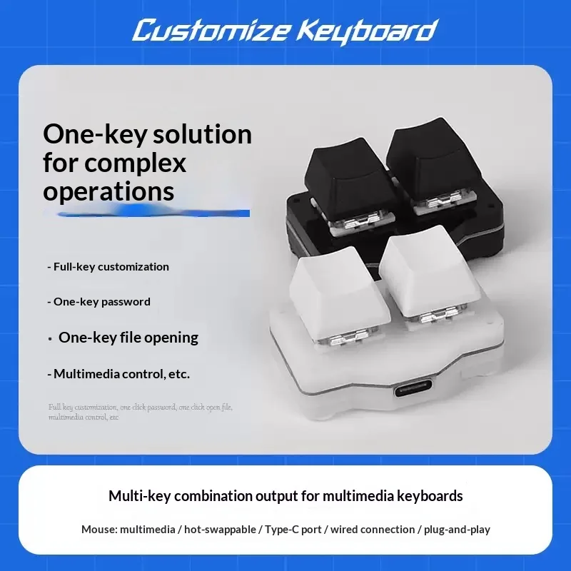 Custom Robit Wireless Keyboard Dual Mode Hot Swap Bluetooth Wired RGB Mechanical Portable Mini E book Page Turner Accessories