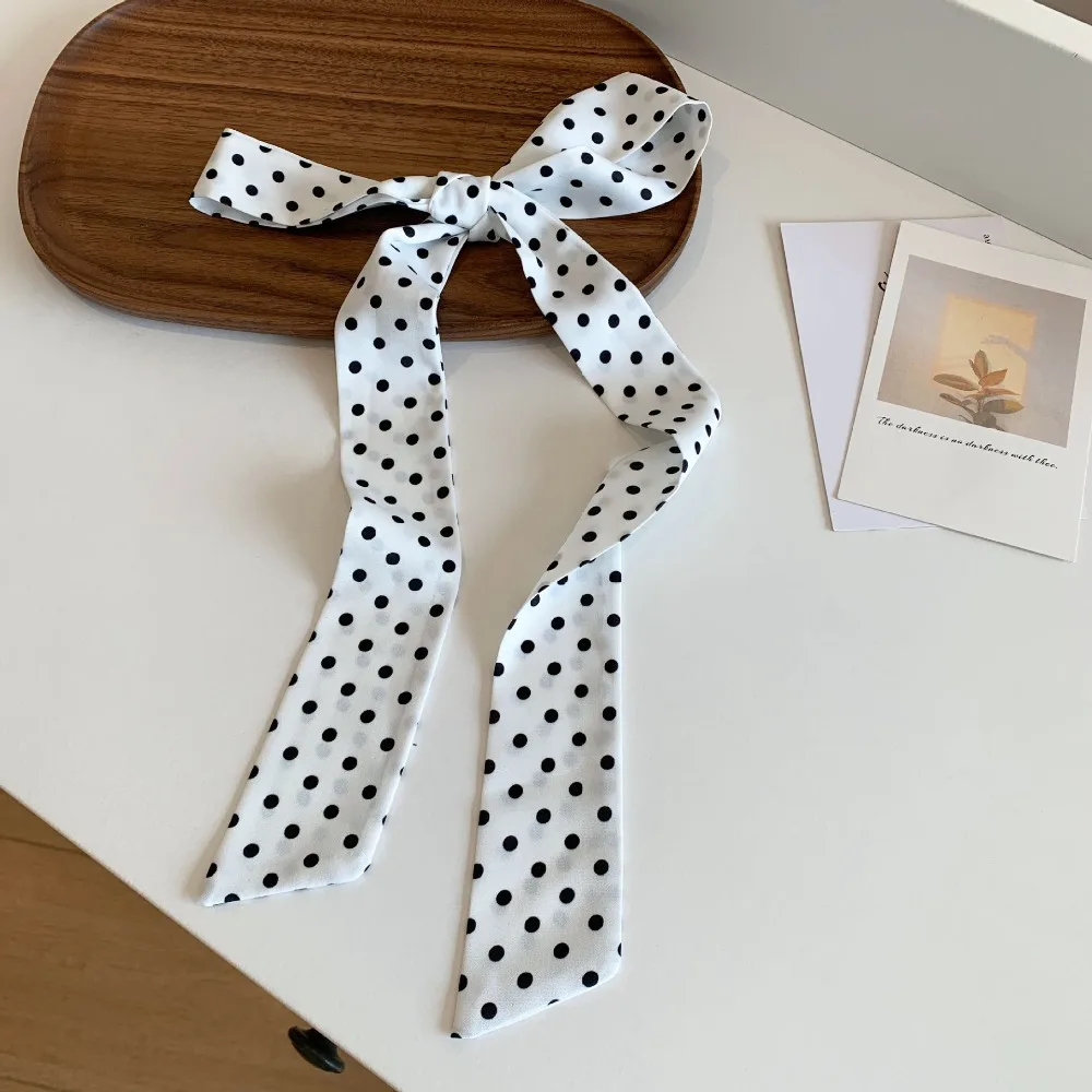 الرجعية البولكا وشاح المرأة الخريف الربيع الأزياء التبعي وشاح ضيق خفيفة الوزن أنيقة الشعر التفاف حزب السفر هدية #4