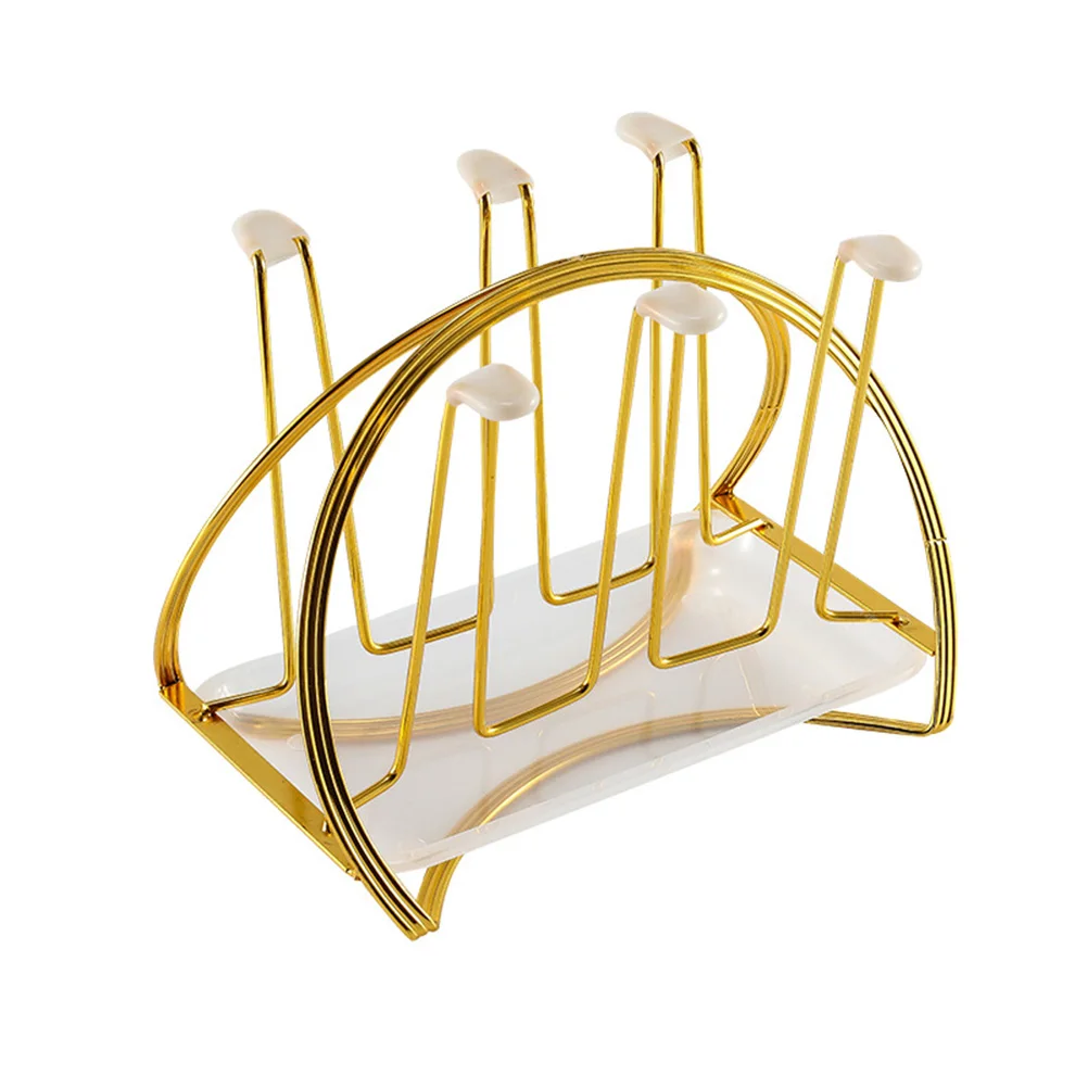 

Cup Drying Rack Holder Stand Organizer with Tray for Kitchen Counter Decorative Metal Silicone Bottle Drainer Storage