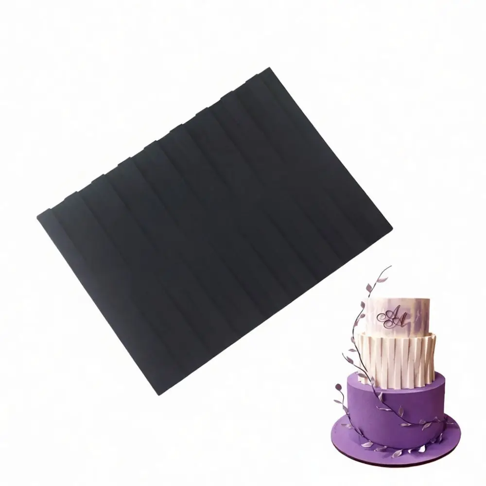 Silicone Cake Texture Mat Black Fondant Embossing Mold Mousse Edge Decorating Tool Kitchen Baking Supplies Pastry Impression