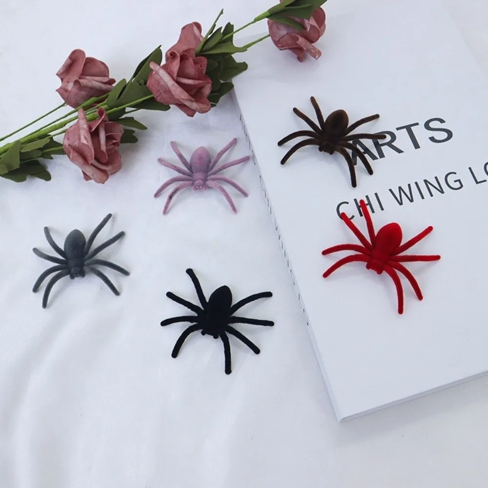 10PCS Spider Model Mini Halloween Plush Spider Simulation Realistic Fake 3D Spider Toy Scary Artificial Spider Outdoor Yard