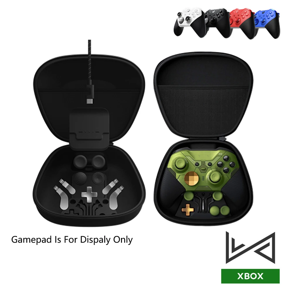 حقيبة تخزين محمولة لجهاز تحكم سلسلة Xbox Elite 2 ، حافظة واقية ، حامل شحن داخلي ، أزرار معدنية للكابل