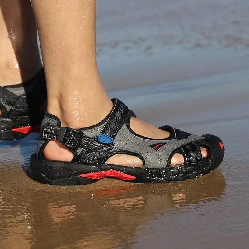 HUMTTO Summer Shoes for Men Outdoor Hiking Sandals Breathable Water Beach Men's Sandals Camping Climbing Aqua Sneaker HT-9601A