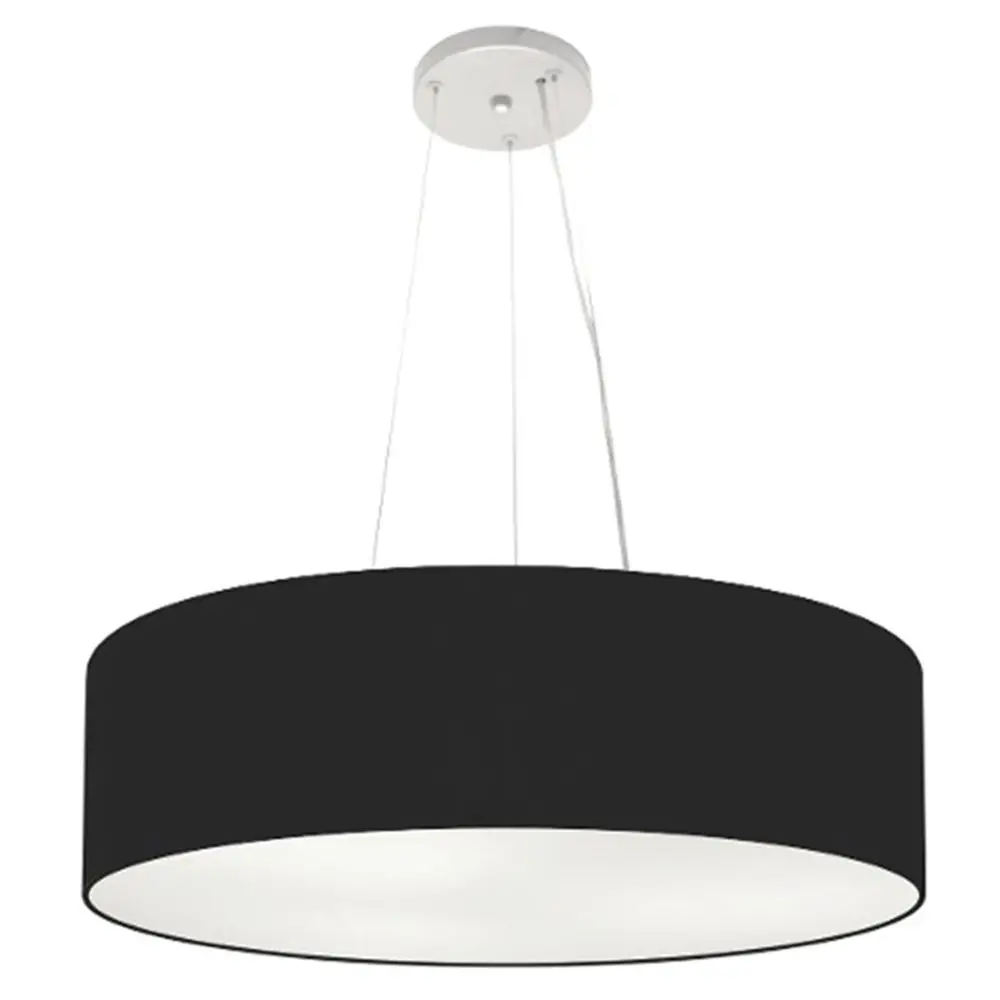 60x15cm Black Fabric Dome Md-4029 Cylindrical Pendant Chandelier-Bivolt