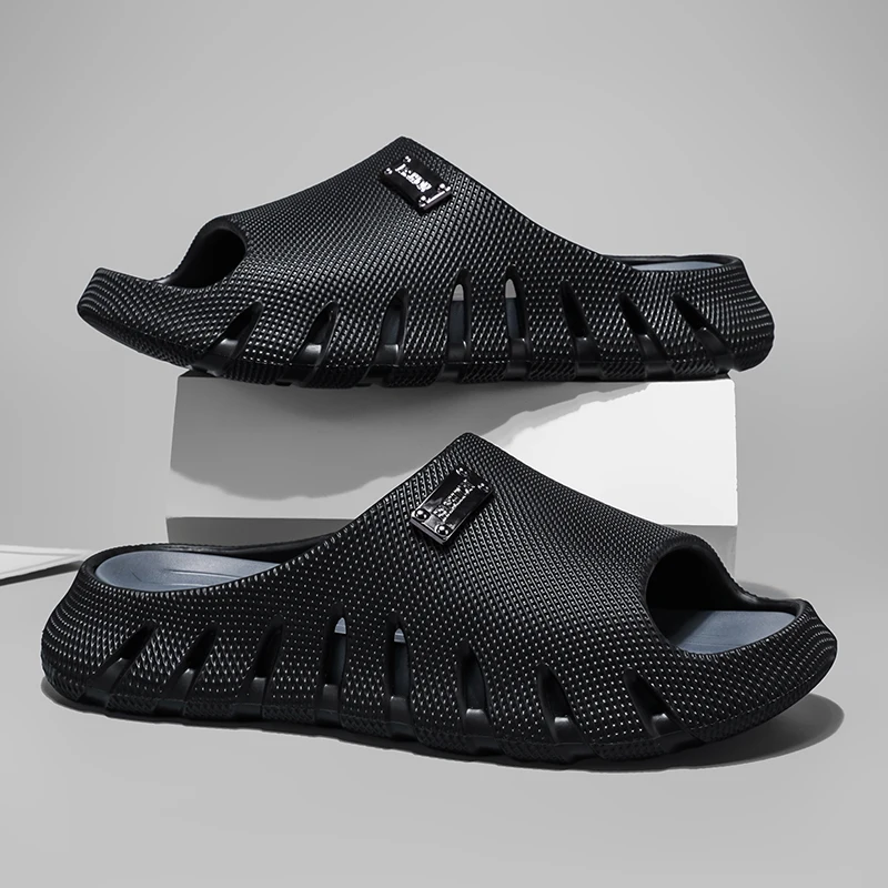 Sommer-Herrenpantoffeln für Drinnen und Draußen, Weiche Komfortable Sandalen, Strand-Clogs, Herren-Freizeitschuhe, Badezimmer-Hausschuhe für Männer – Detail 7