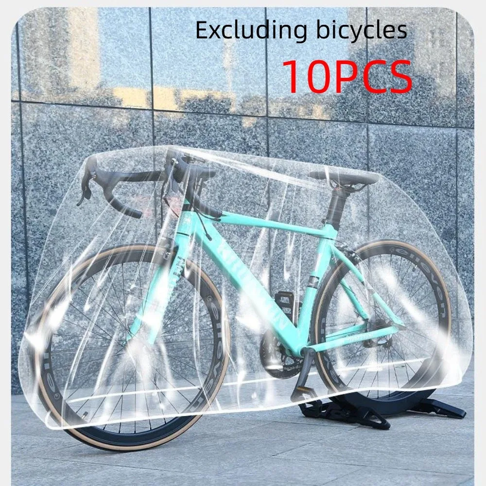 

10pcs Sunshade Waterproof Bicycle Cover Dustproof Sunscreen Motorcycle Cover Disposable Transparent Bike Cover Bicycle Gear