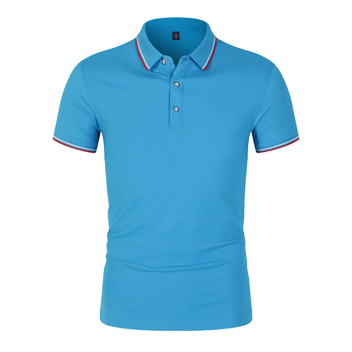 Men's Spring Summer Polo Shirt With Intercolor Collar and Short Sleeve Customized FashionSlim Fit Breathable