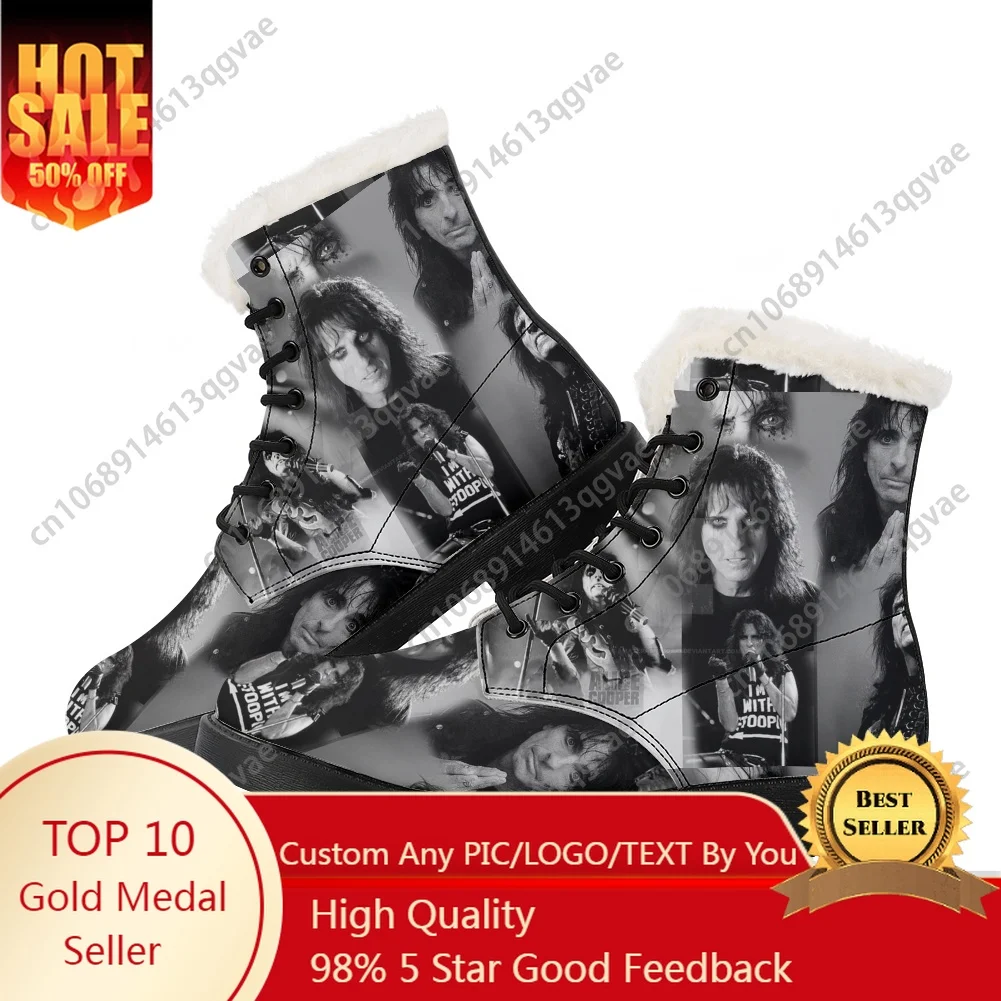 

Hot Alice Cooper Horror Rock Plush Boots Mens Womens Teenager Shoes Casual Boot Light High Quality Couple Customize Shoe