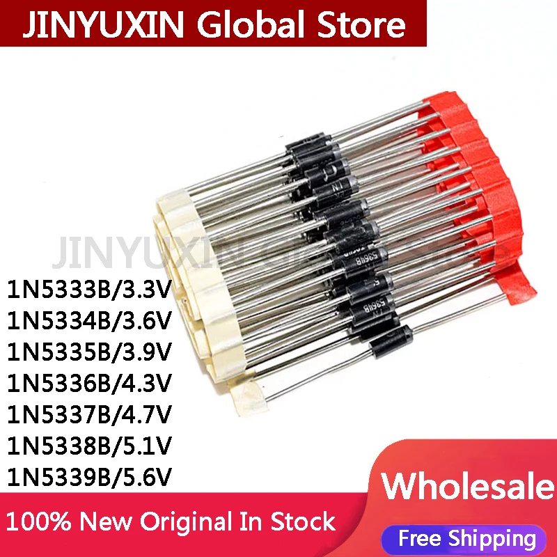 20SZT 3.3V 1N5333B 5W Zenera Didode DO-15 3.9V 1N5335B 5.1V 1N5338B 180V 1N5386B 190V 1N5387B 200V 1N5388B 12V 1N5349B 1N5359B