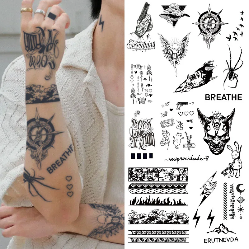 

1Set of 20Pcs Waterproof Temporary Tattoo Stickers, Long-lasting Waterproof for One to Two Weeks, Suitable For Arm, Chest, Leg