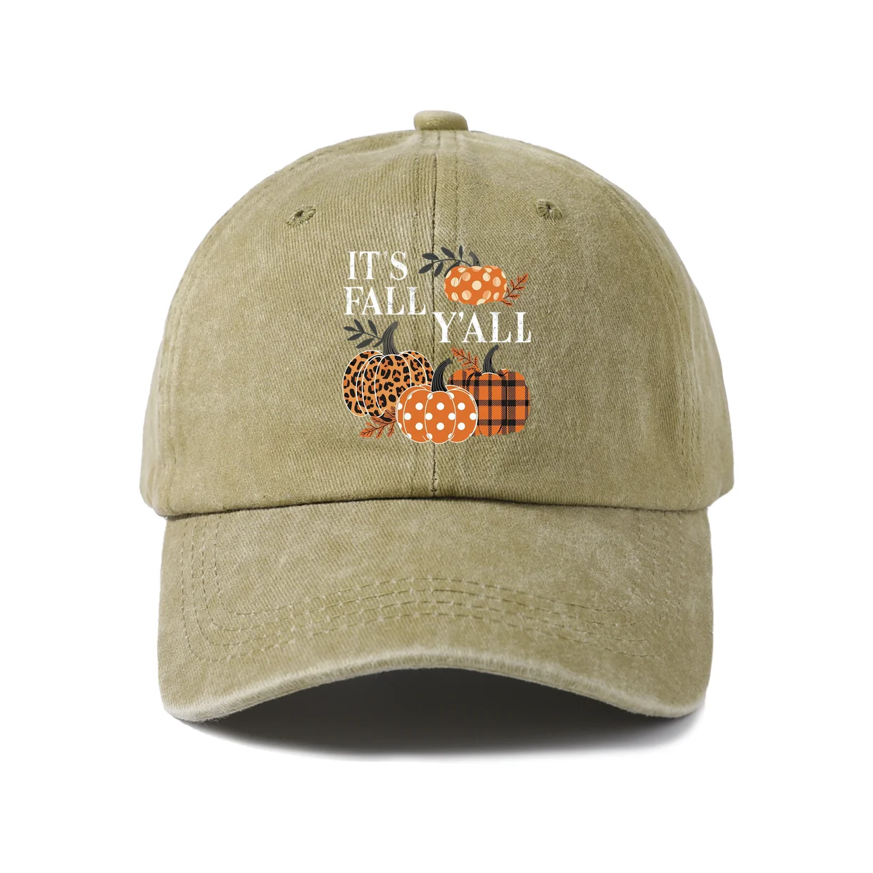 Fall Yall Quote Graphic Baseball Cap, Vintage Washed Adjustable Unisex Dad Hat, Everyday Gift