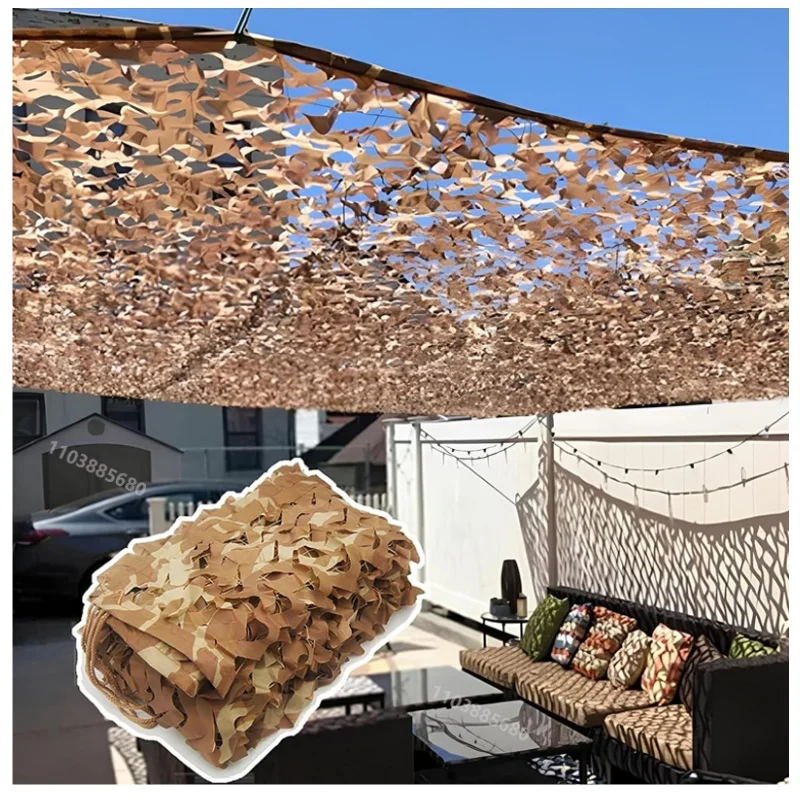 Militärisches Tarnnetz, Pavillon-Tarnnetz, Schattengartendekorationsnetz, Grünes Dschungel-Tarnnetz, Beige – Detail 7