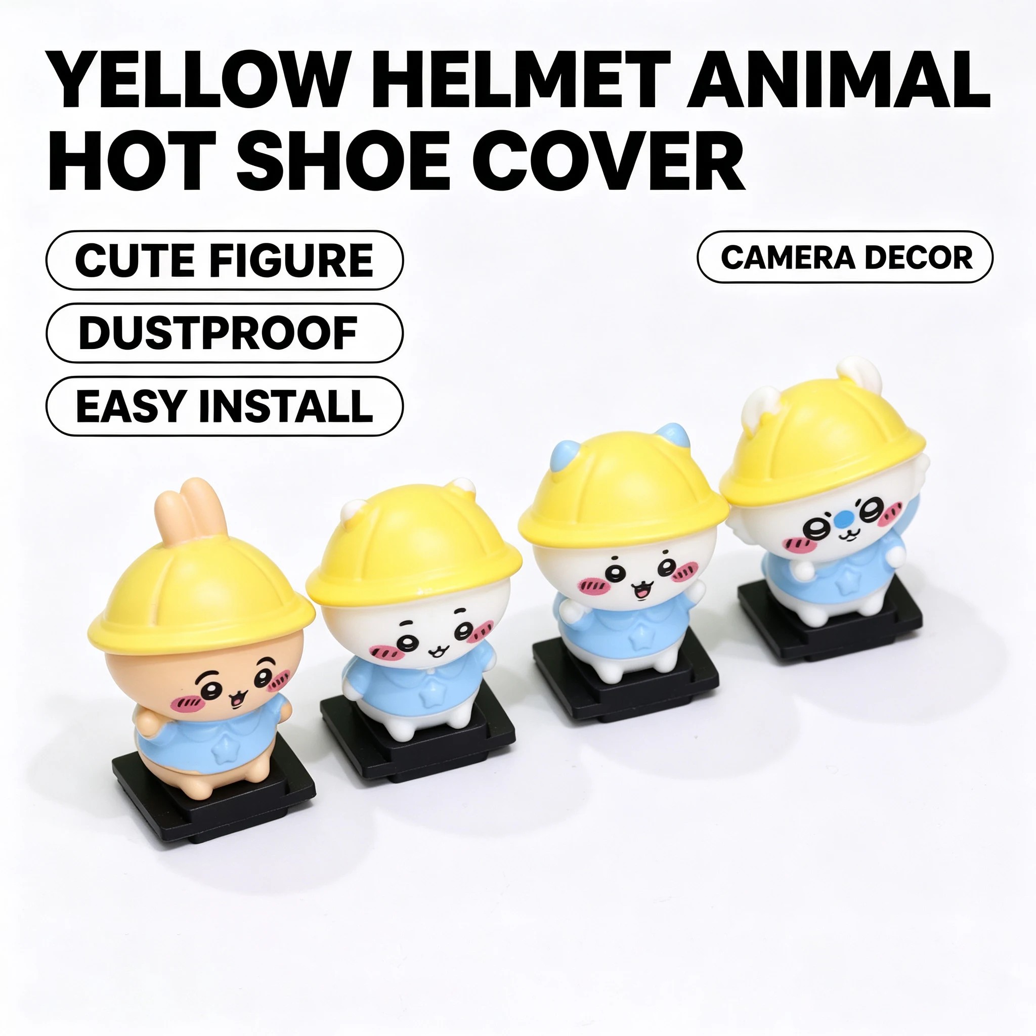 Yellow Helmet Animal Hot Shoe Cover Cute Cartoon Camera Hot Shoe Cap Dustproof Protector Universal DSLR Mirrorless Accessories