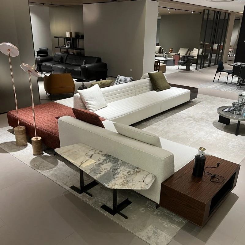 

Italian minimalist sofa, living room villa large flat floor