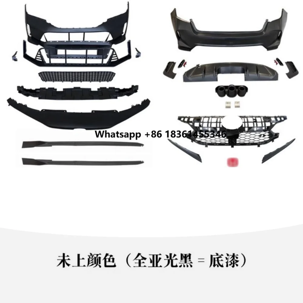 

For 11th 2022 Modified Front Rear Bumper Lip Grille Side Skirt Auto Accessories Unpainted Kit