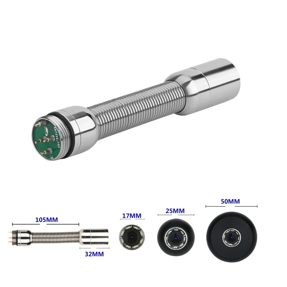 Imagem -05 - Pipeline Inspeção com Peças Luzes Led Tubo de Drenagem de Esgoto Cobra Câmera de Vídeo Cabeça de Inspeção de Parede Substituir Cabeça 17m