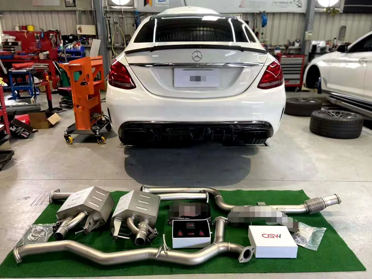 China Manufacturer Active Sound Catback Exhaust Muffler Piping System with Valves  for W205 C180 C200 C260 C300