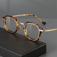 New Men and Women Personalized and Fashionable Retro Light Luxury Tortoiseshell Eyeglass Frame Anti Blue Light Flat Mirror