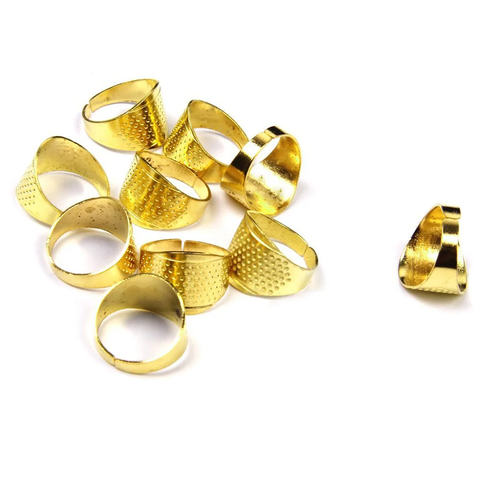 

Copper Thimble Sewing Quilting Ring DIY Craft Finger Protector Hard Materials Sail Canvas Repair Household Golden