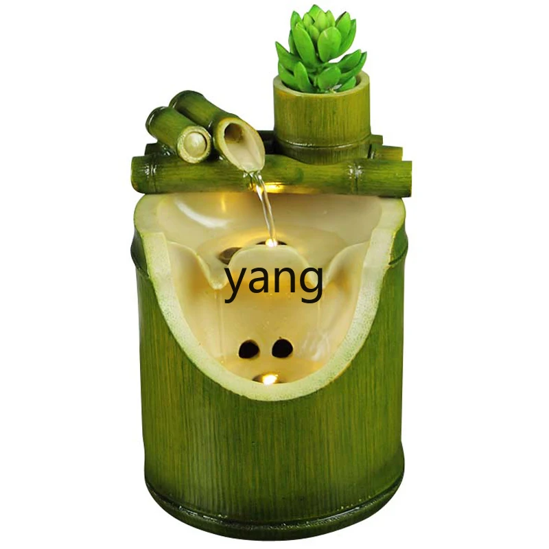 

Tgf bamboo fountain flowing water ornament circulating water living room office desktop lucky feng shui wheel decoration