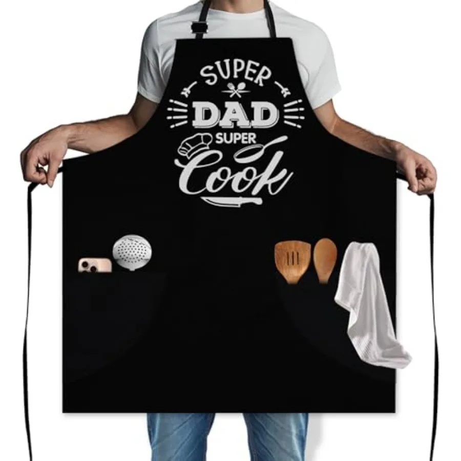 

conda Fy Aprons for Men Cng Grill BBQ Kitchen Apron for Men Adjustable Black Chef Apron with 2 Large Pockets Fy Gt for Dad Husb