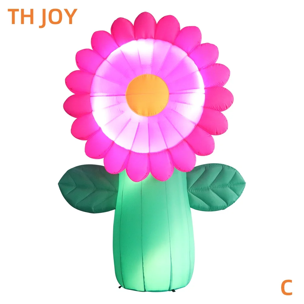 

fast air ship to door, Inflatable Attractive Flower model, Giant air blow up flower ballooon with LED light