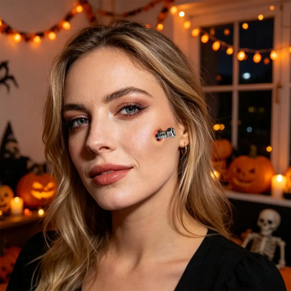 Funny Halloween Prank Items 3d Halloween Scar Stickers Realistic Latex Wound Tattoos Special Effects Makeup Props for Cosplay